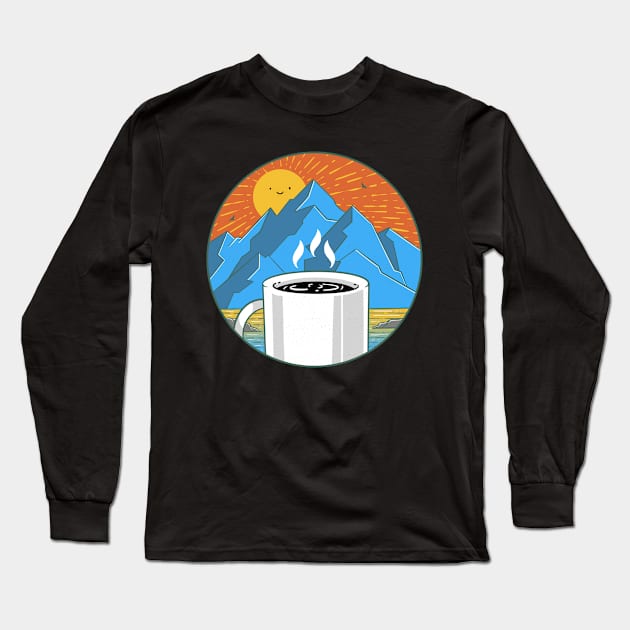 Coffee Morning Long Sleeve T-Shirt by Artthree Studio